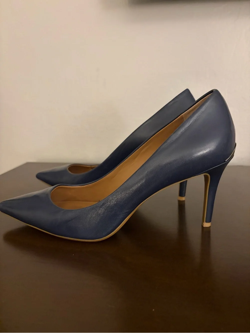 Calvin Klein Navy Pointed-Toe Stiletto Pumps